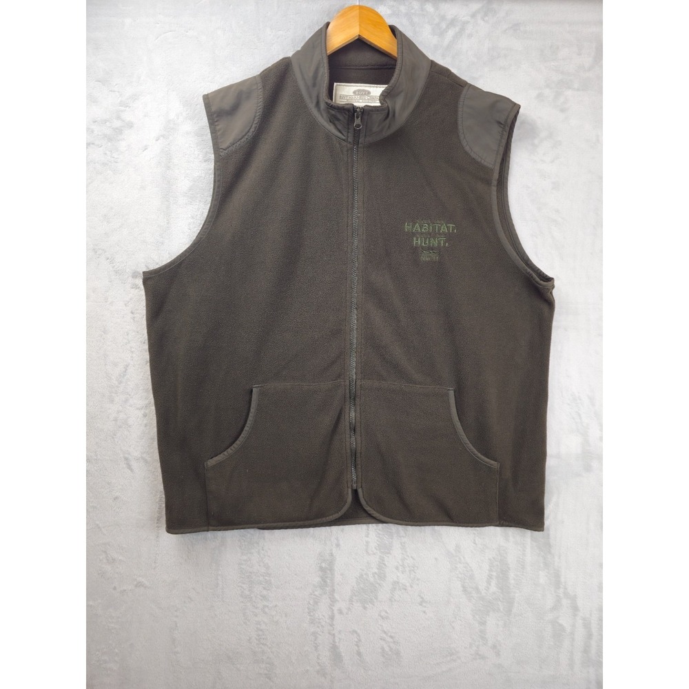 Boyt Harness Company Fleece Vest Men's 2XL Green Full Zip Save Habitat Hunt